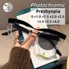New Color Blocked Cat Eye Photochromic Presbyopia Glasses Personalized Large Frame Anti Blue Light Glasses Diopter To +4.0
