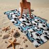 Soccer Ball Pattern Background Beach Towel, Super Soft Microfiber, Gift for Her/Him, Birthday, for Pool, Beach, Travel, Home Decor Fan Gifts