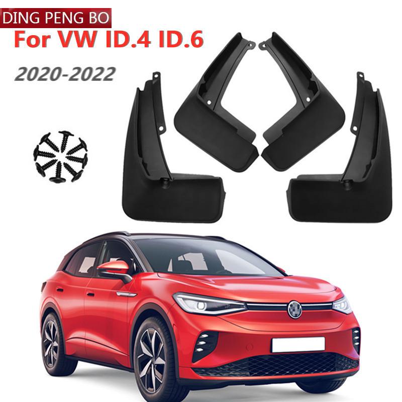 4PCS Flexible ABS Car Mud Flaps Splash Guards Fender for Volkswagen VW ID.4 CROZZ ID.6 Front and Rear Mudguards