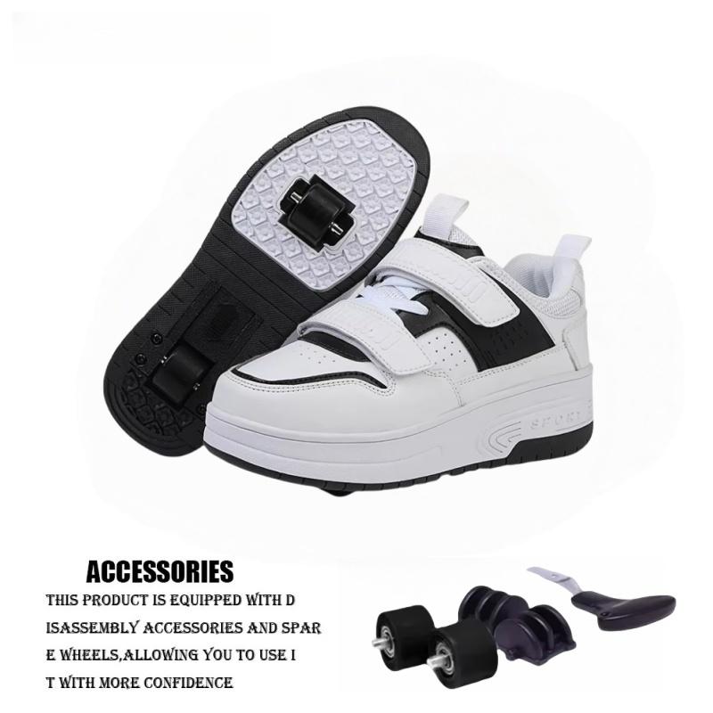 Boys and Girls Roller Skates Double Wheels Detachable Walking Roller Skating Dual-purpose Fashionable Outdoor Sports Shoes