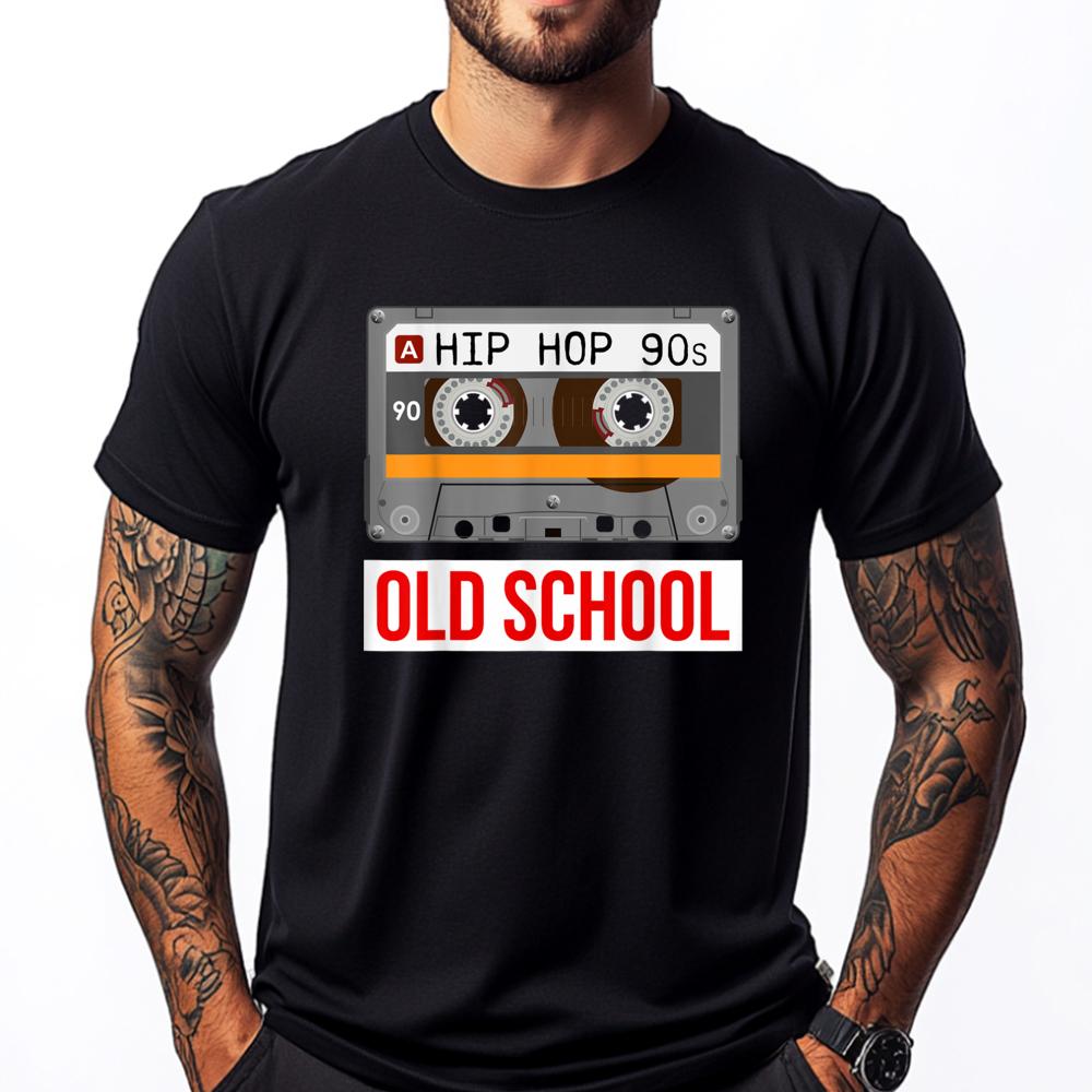 

Old School Cassette Tape Rap Music Lovers Black Shirt Graphic Tees T-Shirts Designer Clothes Oversize Man Harajuku - Men s Su... S разноцветный