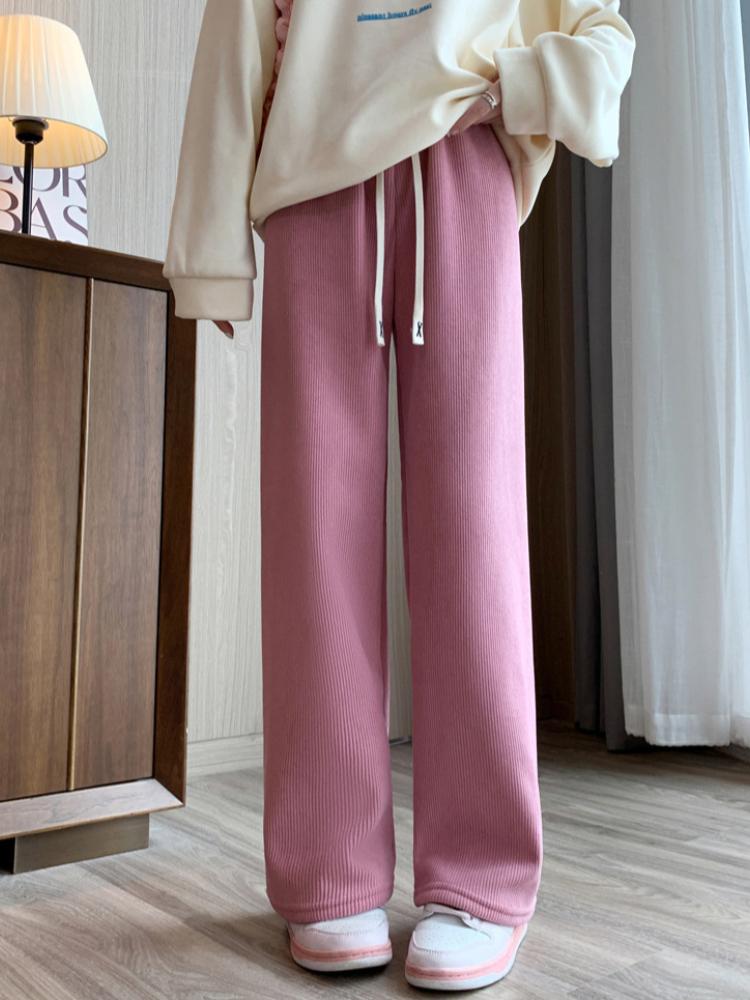 Butterfly Logo, High Waist, Loose and Flowing Figure, Casual and Loose Straight Tube, Slimming and Wide Leg Pants for Women