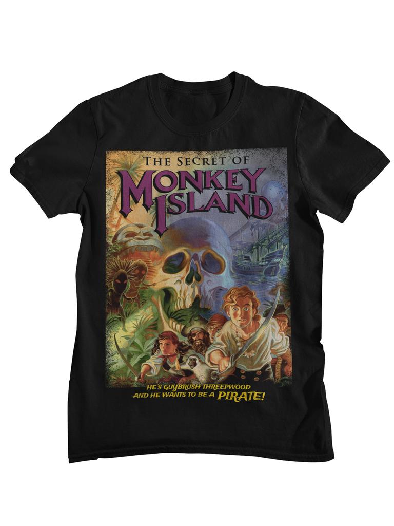 Tajemství opičího ostrova Guybrush Threepwood Tričko Retro Point and Click Dobrodružná hra Grafické Tričko Streetwear Bavlna