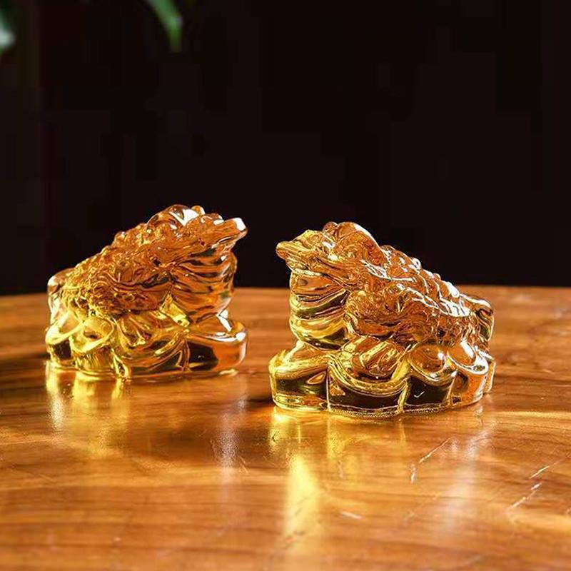Feng Shui Kröte Geld Glück Glück Reichtum Chinesische Goldene Frosch Kröte Münze Haus Büro Dekoration Tischdekoration Glücksbringer Geschenke