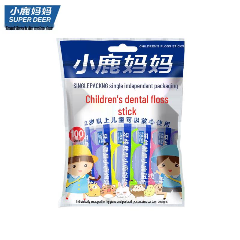 

Little Deer Mom Kids Individually Wrapped Dental Floss Picks