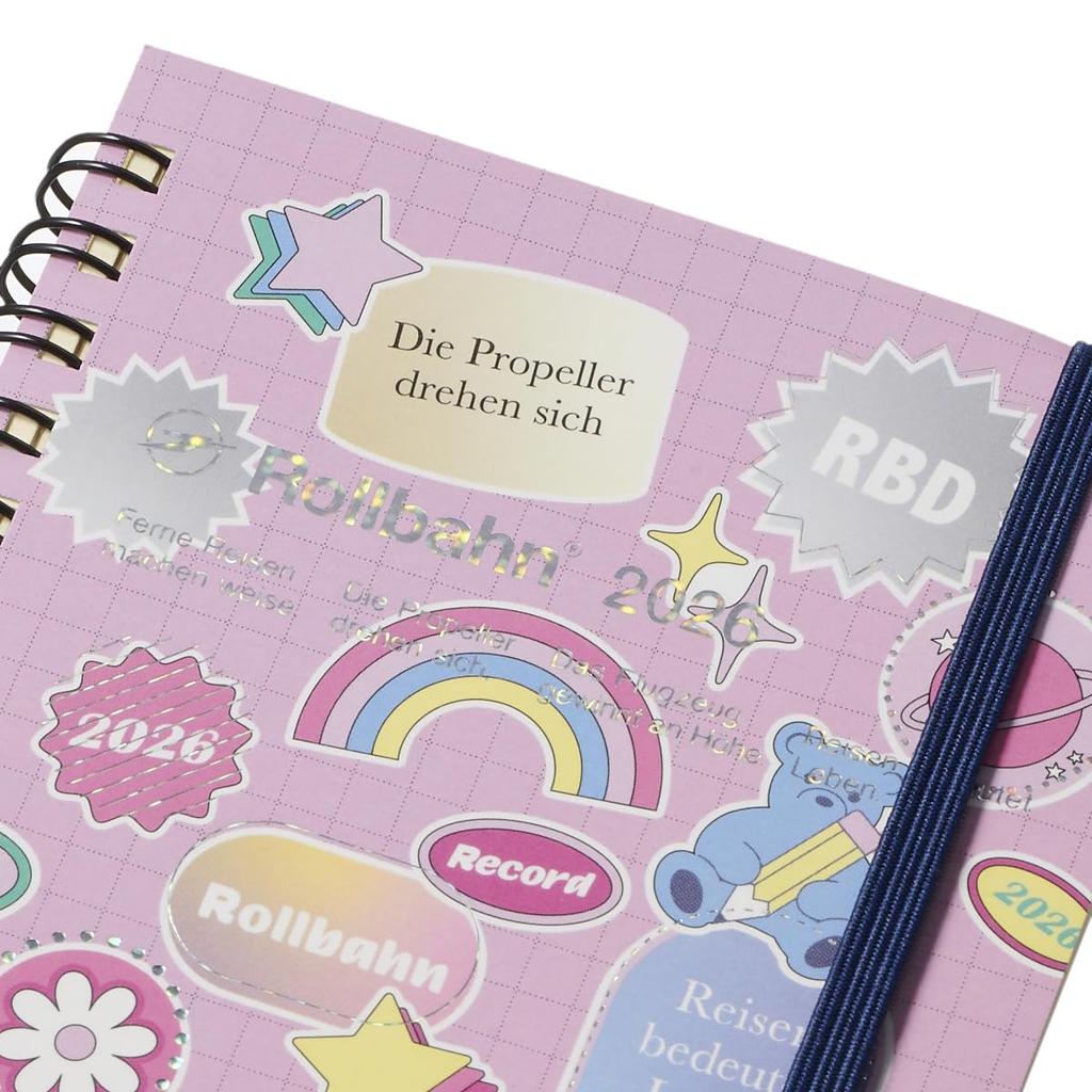 [Delfonics Planner 2026 Edition / Starting October 2025] Rollbahn Diary Label M Monthly Schedule Book (Light Pink)