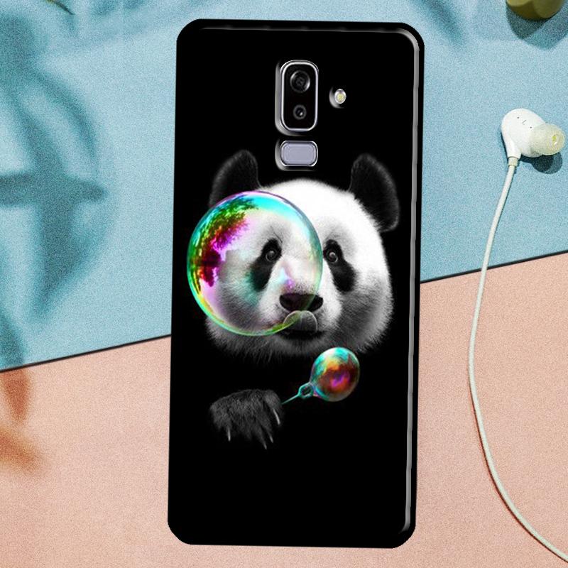 Cartoon Cute Panda Bear Case For Samsung Galaxy J3 J5 J7 2017 A3 A5 2016 A6 A8 J2 J8 A7 A9 2018 J4 J6 Plus Cover