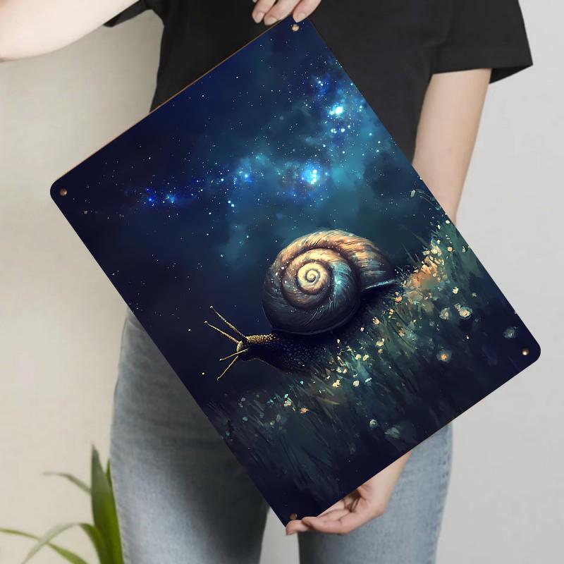 

Star Snail Metal Wall Art Night Sky Decor Modern Minimalist Home Decoration Living Room Bedroom Hanging Ornament 20x30cm（7.8x11.8inch）