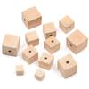 10 piezas Cubo Cuadrado Madera Natural 15mm 20mm 25mm 30mm Cuentas Sueltas para Manualidades DIY Artesanía en Madera Accesorios para Fabricación de Joyería
