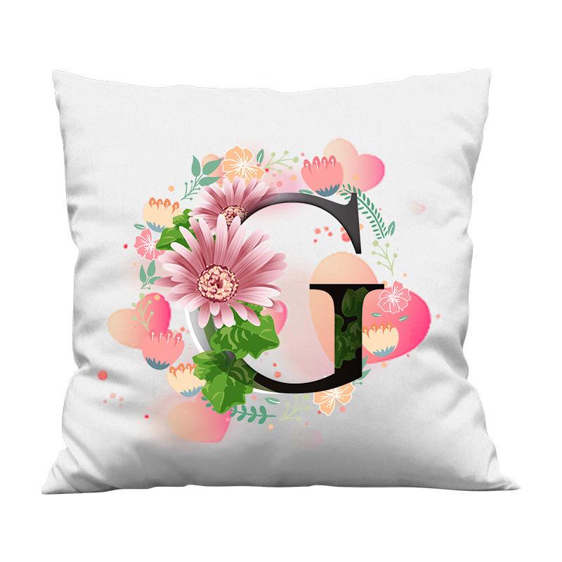 Nordischer Ins-Stil Weißer Valentinstag 26 Englische Buchstaben Digitaldruck Sofakissen Pfirsichhaut Kissenbezug