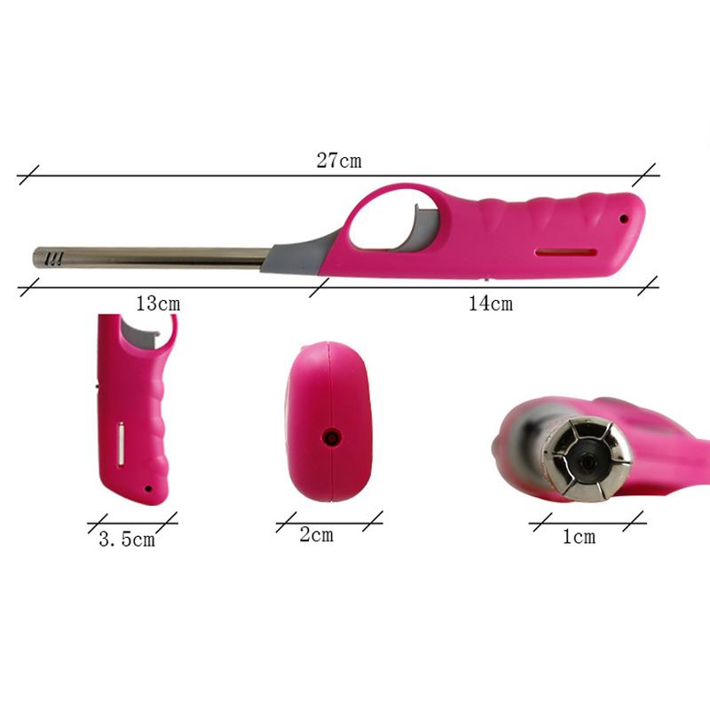 Butanlighter Påfyllbar Flerbruks for Kjøkken Peis Pilotlys Grillovn Plast Stearinlys Tennere Farge Tilfeldig