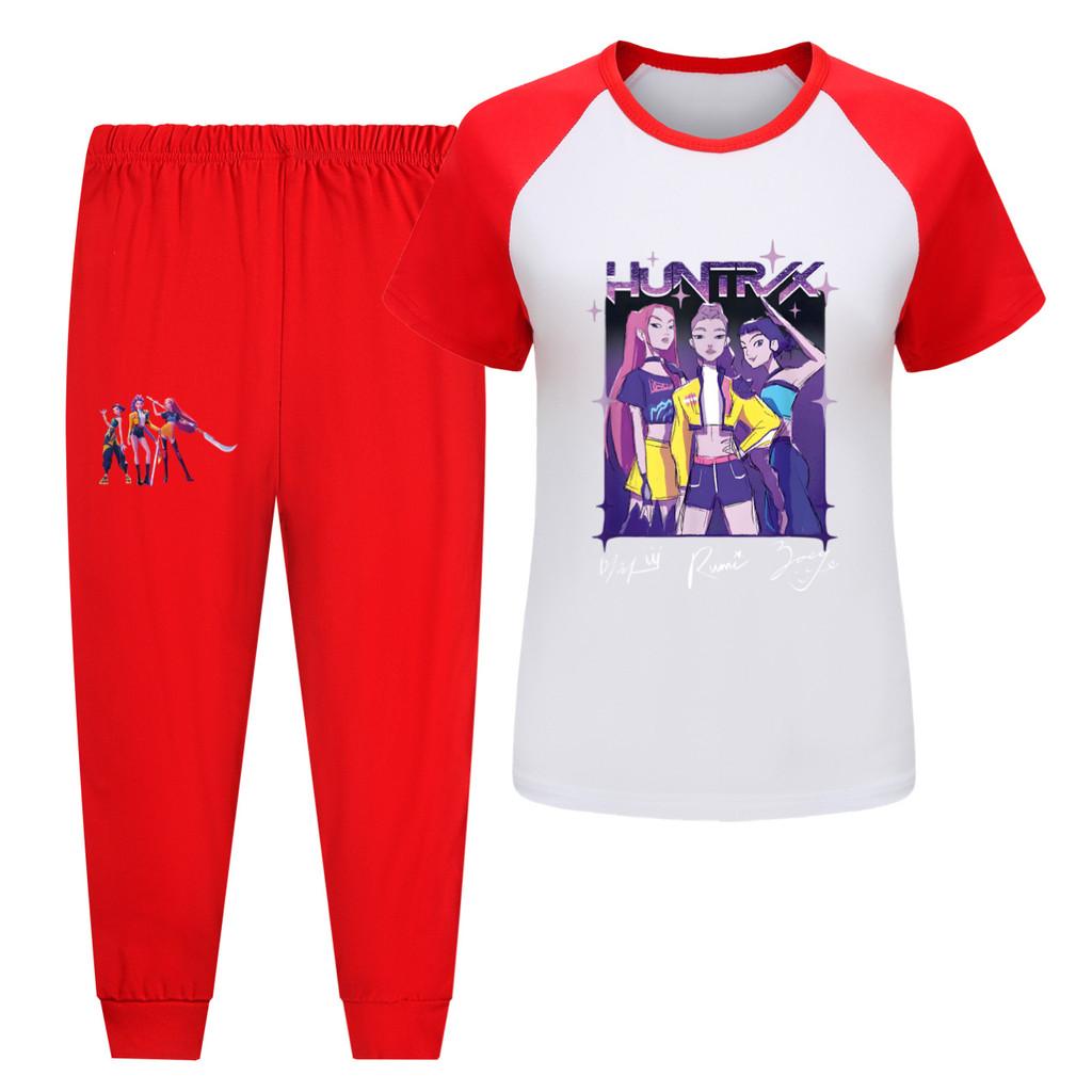 5022 Kids Girls Rumi Zoey Mira Hunters Print T-shirt Pants Trouser Clothes Set
