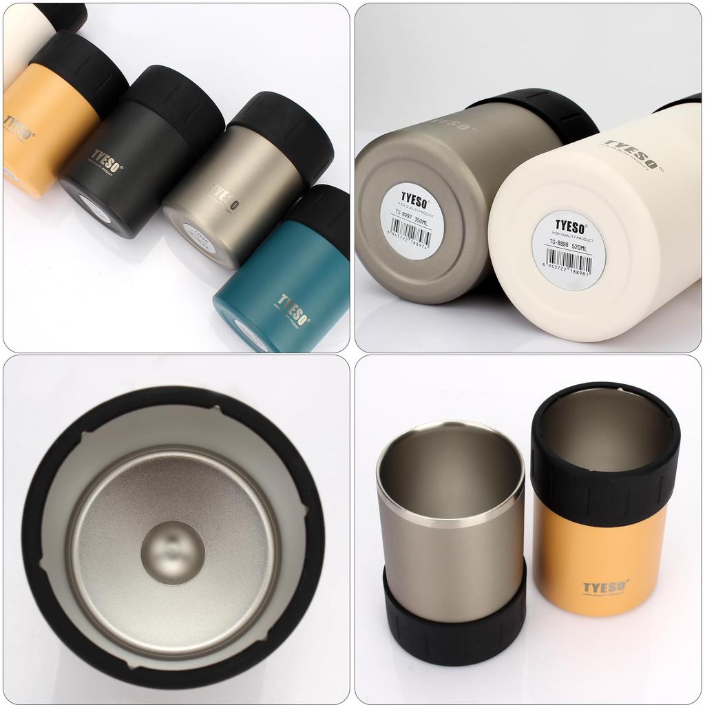 TYESO Can Keeps PET Bottles and Tumblers Cold and Fits 500ml Vacuum Insulated Holder, Warm, 2-Way Type, Cans, Non-Slip, (Silver, 500ml)