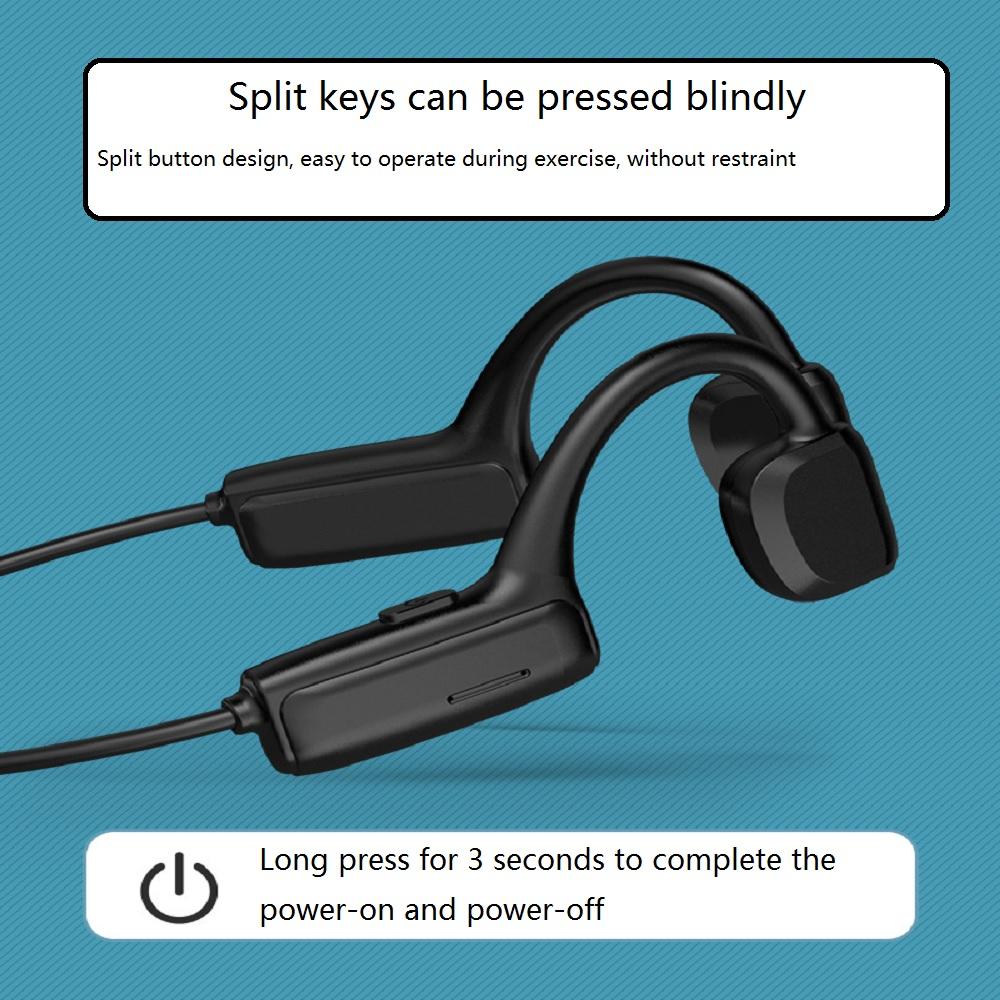 Bone Conduction Headphones Bluetooth 5.1 Wireless Earbuds Outdoor Sport Headset