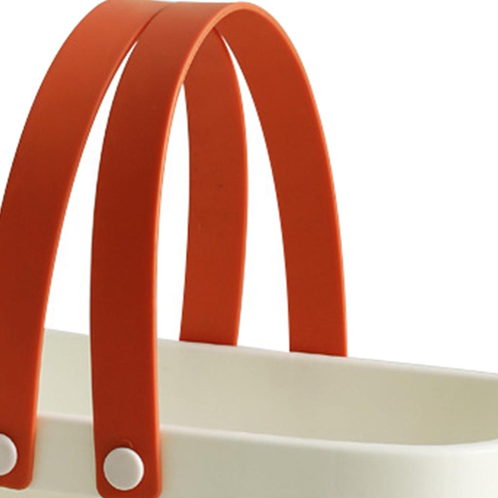 Plastový úložný koš do sprchy s rukojetí, velkokapacitní odtokový organizér na toaletní potřeby