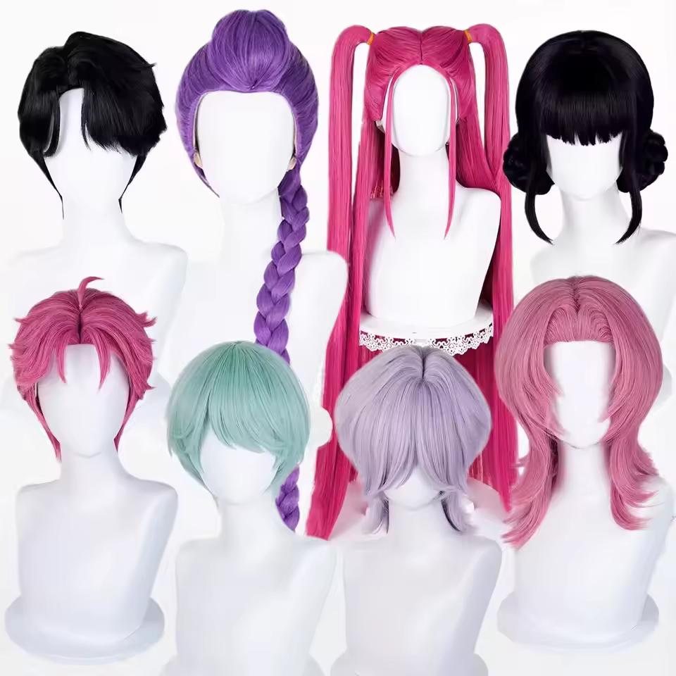 Cosplay Kpop Demon Saja Boys Baby Abby Romance Mystery Jinu Hunters Huntrix Rumi Mira Zoey Cosplay Paruka Halloweenský Kostým Rekvizity