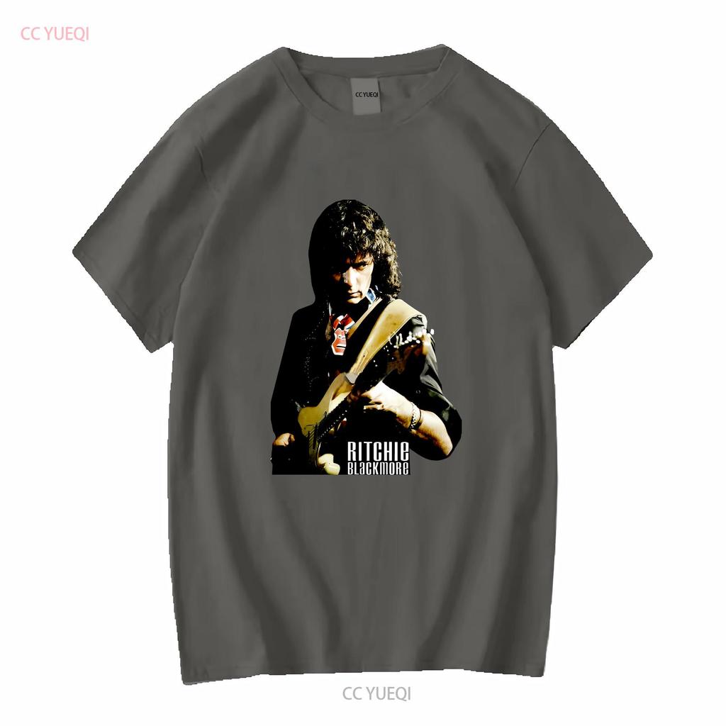 Ritchie Blackmore Deep Purple Pánské tričko Černé Všechny velikosti 1PT134 s dlouhým nebo krátkým rukávem vintage Vypraný top Pro každodenní nošení