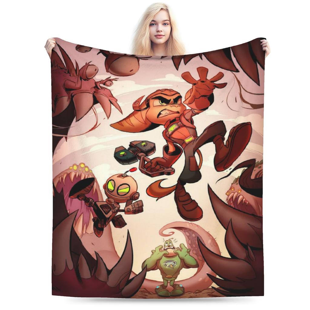 Relax Ratchets And Clanks Gift for Game Fans Blanket Merch Sofa Decorative Blanket Throw Super Warm Flannel for Travel