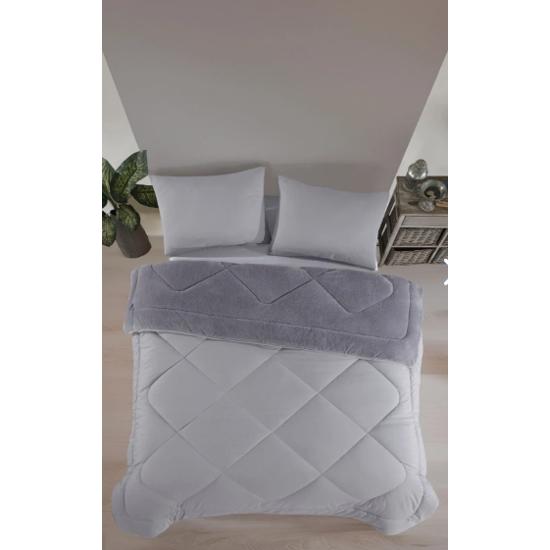 Double/Single Luxury Grey Wellsoft Quilt Double Sided