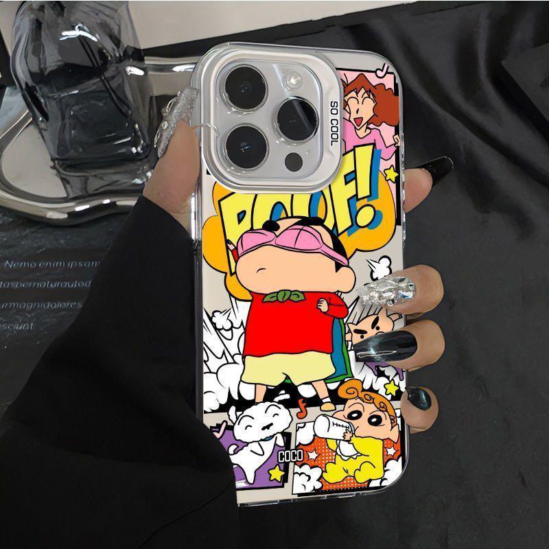Blindfolded Shin-chan Compatible Phone Case for Apple 13-17 Pro Max, Advanced & Trendy XS/78 Series