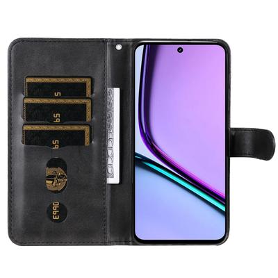 For Realme C67 4G Case Calf Texture Leather Phone Cover Zipper Pocket
