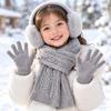 Elastic Woolen Neck Scarf Cold Proof Knitted Scarf Fashion Kids Earmuffs Scarf Gloves Set  Daily