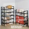 Multi-Tier Metal Shoe Rack Stackable Organizer Freestanding Black Space Saving Storage for Closet Bedroom Indoor Outdoor Use