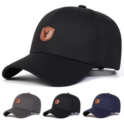 Unisex Antler Leather Label Baseball Caps Spring Autumn Outdoor Sunscreen Hat Adjustable Casual Trucker Hats Sports Cap