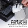 15 Bar Espresso Machine, Cappuccino & Latte Maker with Milk Frother, Dual Cup, Pods or Ground Coffee, 50 oz Tank, Black