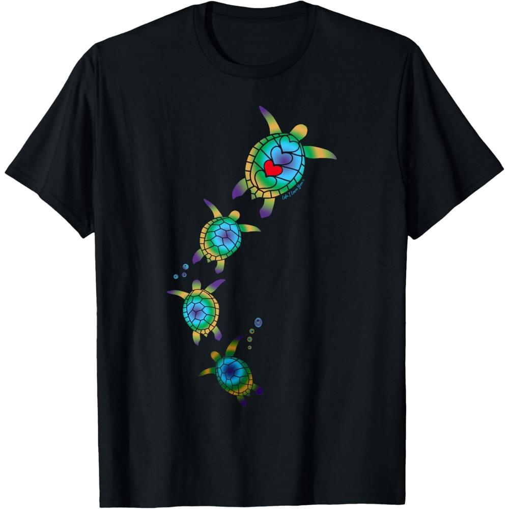 Beautiful Nautical Tropical Swimming Sea Turtles T-Shirt