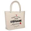 Beach Bag - PLANETEE - Insulated Bazar D'une Stéphanie D'amour - Beige Cotton - Large Capacity - Printed In France