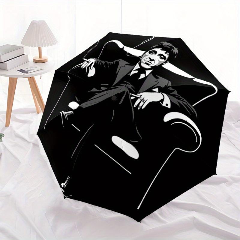 1pc Scarface Automatic Opening/closing Umbrella, Foldable Sunshade, Perfect Gift for Friends, Durable Plastic Handle yy250808109