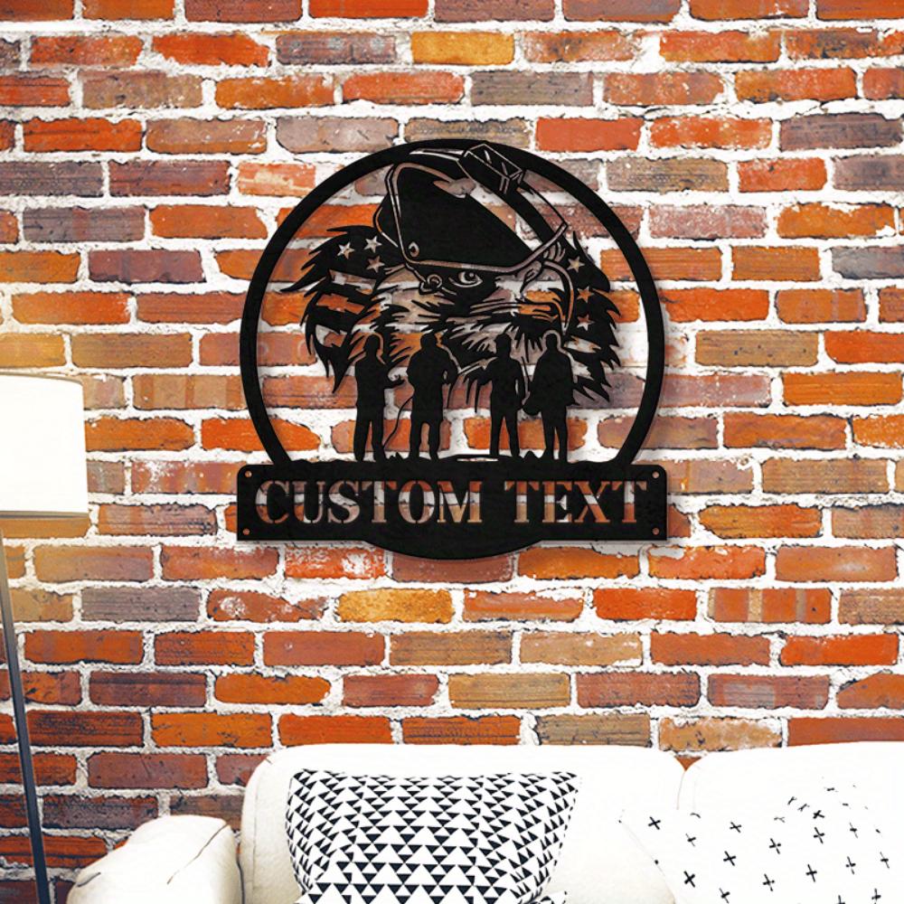 Unique Custom American Eagle Welder Squad Metal Wall Decor Ironworker Emblem Easy Hang Home Office