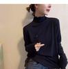 Stylish French Stand Collar Women's Long-Sleeve T-Shirt - Autumn/Winter Casual Wear