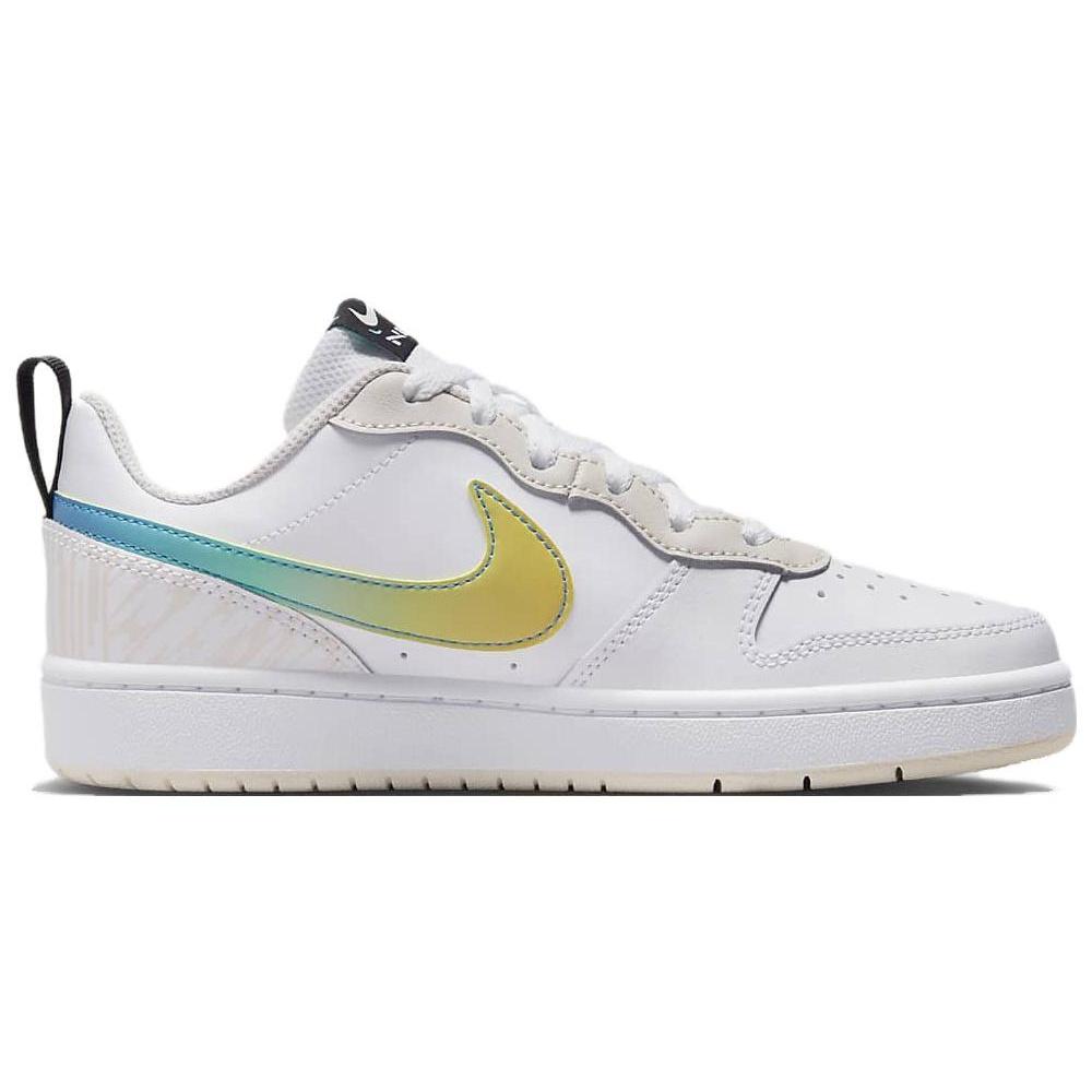 (GS) Nike Court Borough Low 2 'White Yellow Gradient' Kids' FJ7692-191