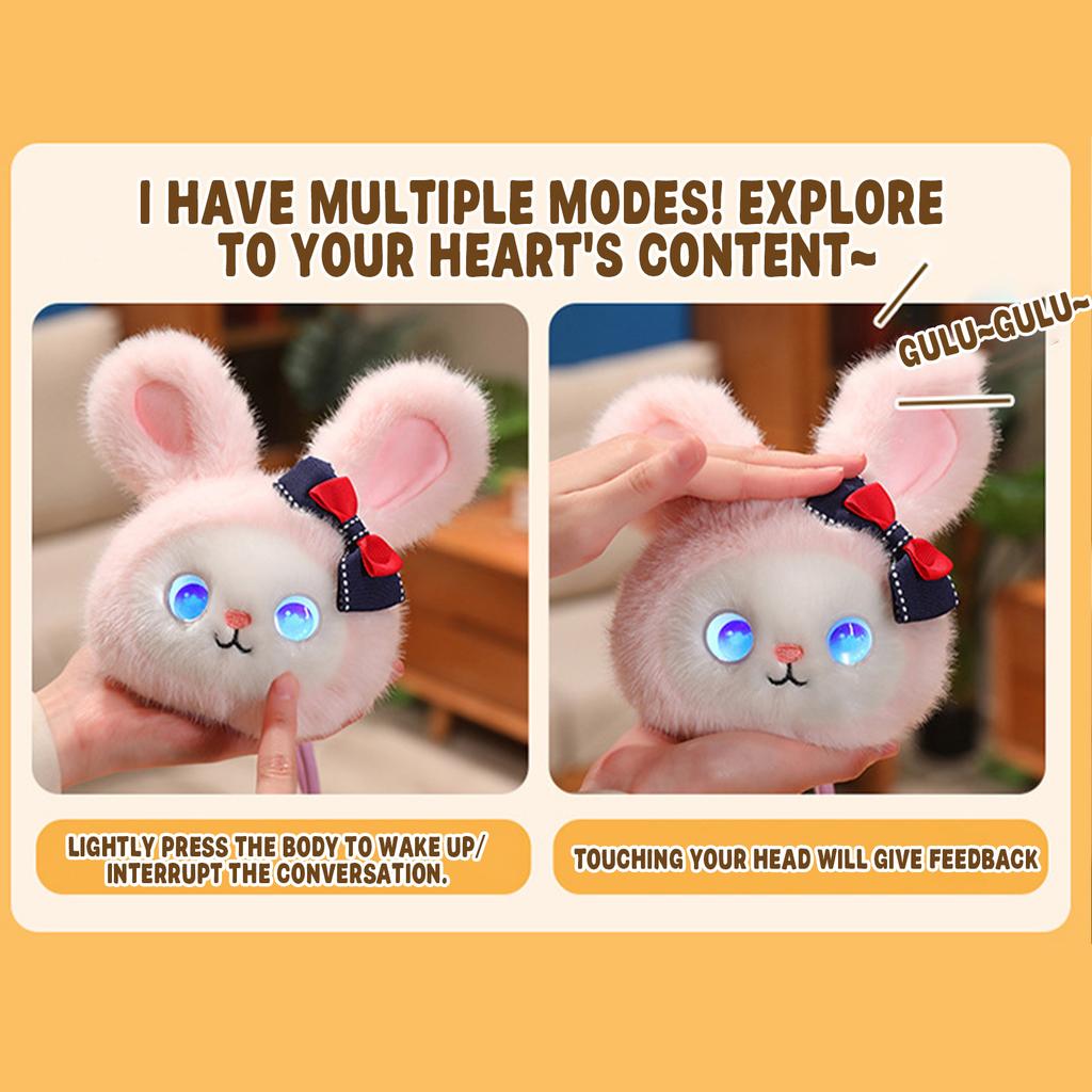 Розумна м'яка іграшка, інтерактивна плюшева тваринка з 66 мовами голосового чату, милий пухнастик-помпон для дітей та дорослих, освітнє вивчення мов