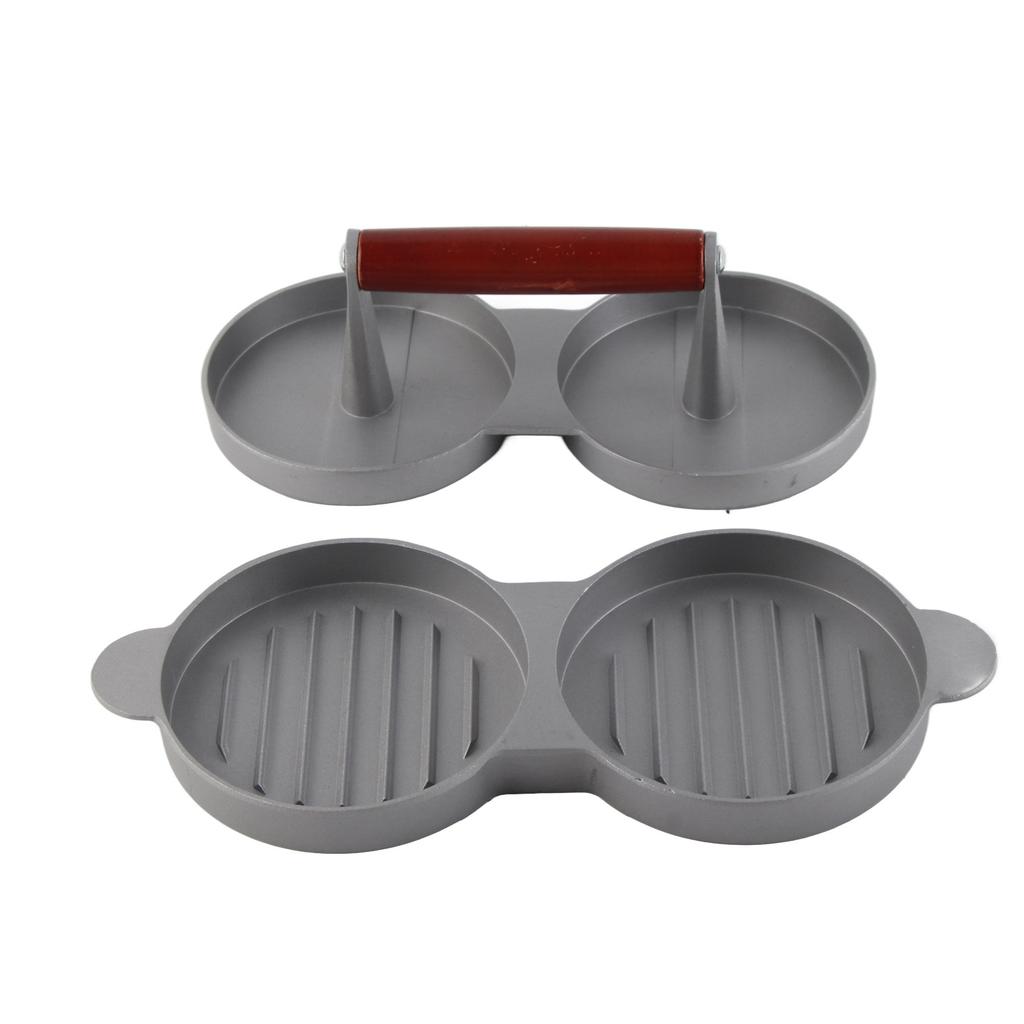 Aluminum Alloy NOn Stick Double Burger Press Mold Hamburger Meat Beef Kitchen Tools
