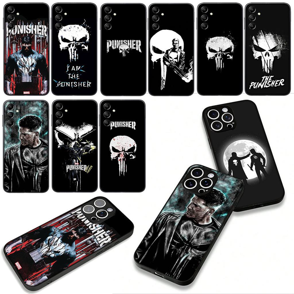 for Apple iPhone 16 15 14 Plus 13 12 Mini 17 Pro Max + ProMax 16E Air 15+ Phone Cover Case Marvel The Punisher Casing