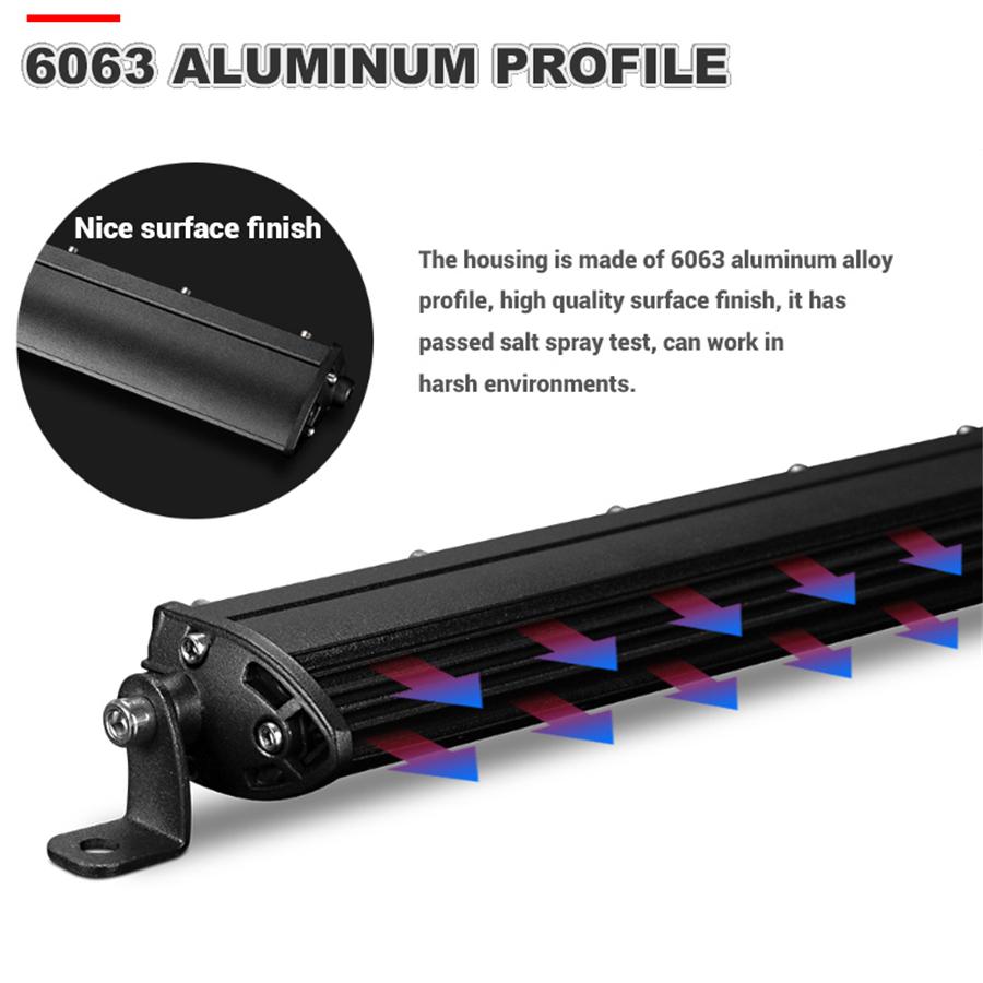 60W 6000LM 4D Single Row Slim LED Work Light Bar For ATV SUV 4X4 Car Truck