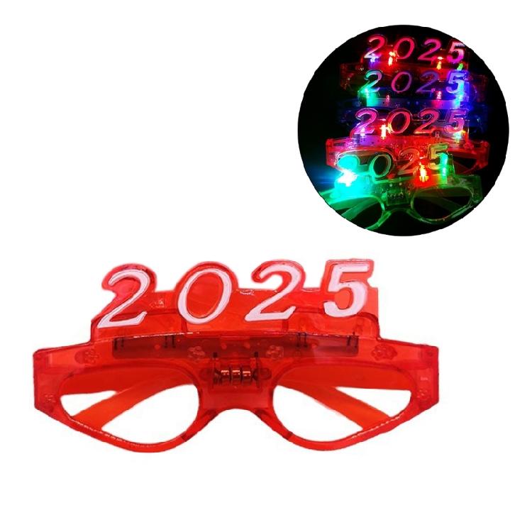 2025 Light up Glasses 2025 New Year Party Eyeglasses Decoration Photography Props for New Years Party Christmas Wedding
