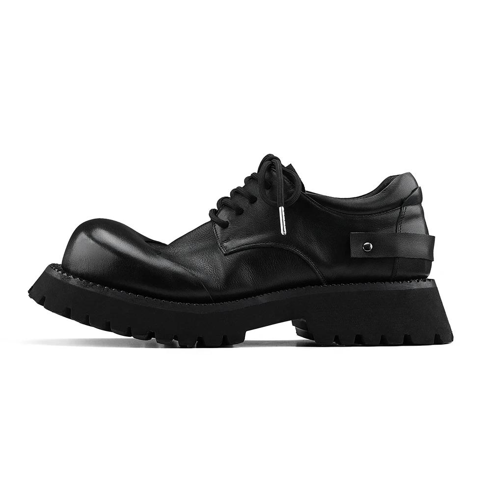 Vintage Oxford Shoes Platform Shoes Casual Design Men Loafers Comfort British Style Single Layer Leather Dress Shoes