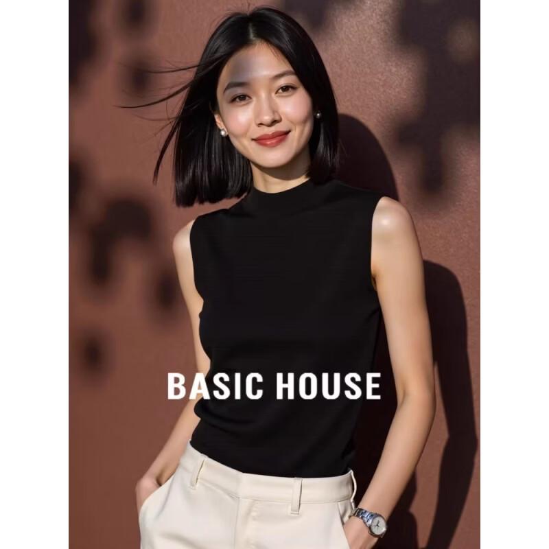 Basic House Women s French Style Slim-fit Knit Vest M