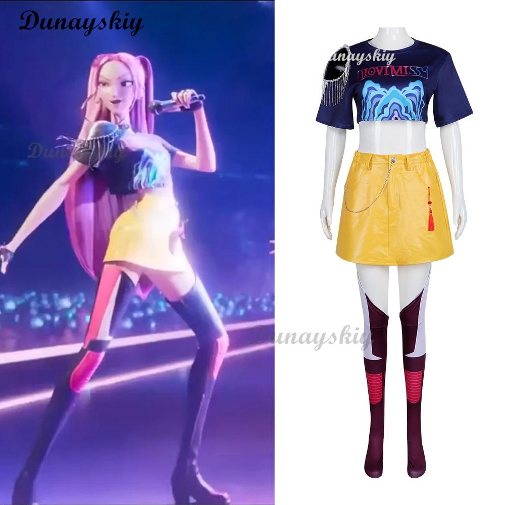 Anime KPop Demon Cos Hunters Superstar Lumi Mira Zoe Cosplay Costume Full Set Girl Group Suit Women Halloween Party Roleplay