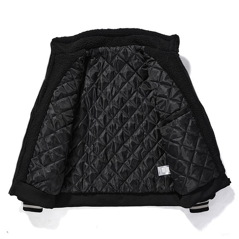 Lamb wool coat winter new men's lamb wool stand-up collar thickened coat
