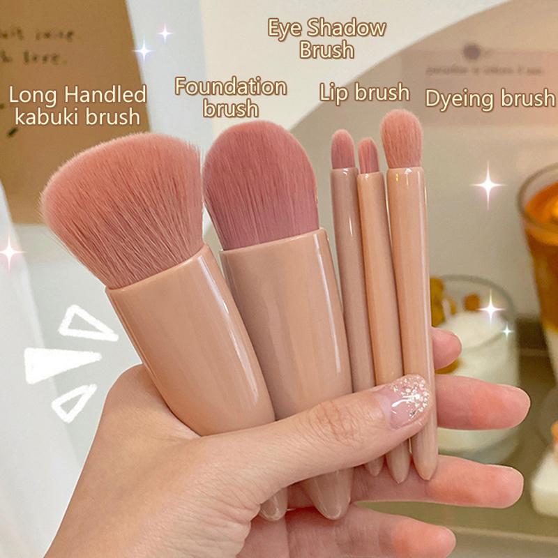 5 Stück Reiseformat Make-up Pinsel Set Mini Make-up Pinsel, Kleines Komplettes Funktions Kosmetikpinsel Set Mit Etui Und Spiegel Perfe