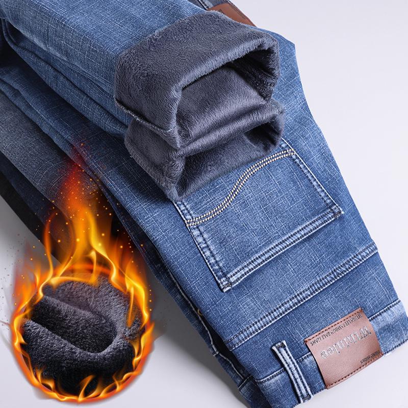 

Мужские зимние утолщенные прямые джинсы с бархатом Snow Fox - Коллекция 2024 29