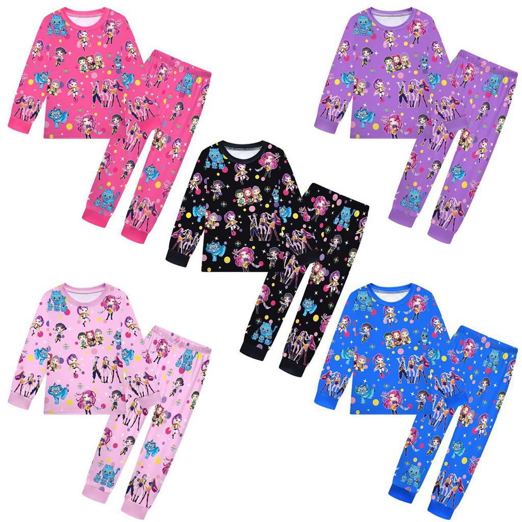 Children's Fashion Suit Skirt Round Neck Long Sleeve Top Pants