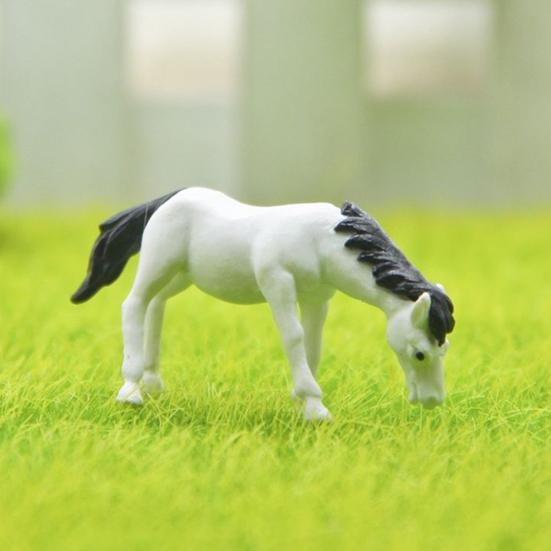 2 Stück Miniatur-Feengarten-Pferde-Tier-Mikro-Landschaftsbau-DIY-Dekor-Ornamente