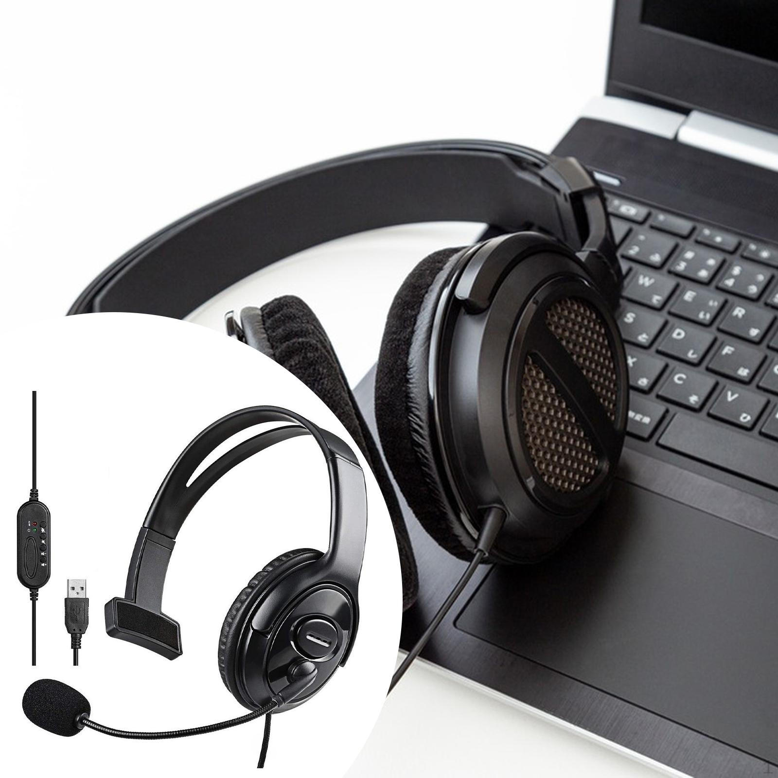 

USB Single Ear Headset Comfortable for PC Computer Headset,Sturdy,Professional with Home Work