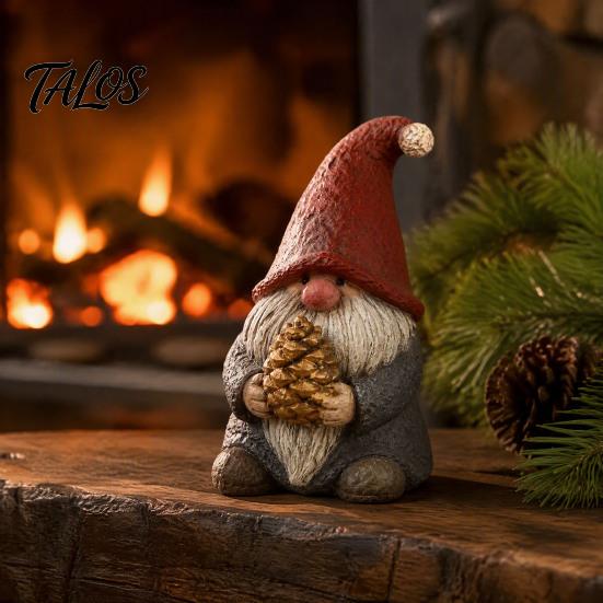 Christmas Table Decorations Santa And Deer Figurine, Gnome Resin Statue, Holiday Compact Room Ornament Centerpiece for Home Living Bedroom Mantel